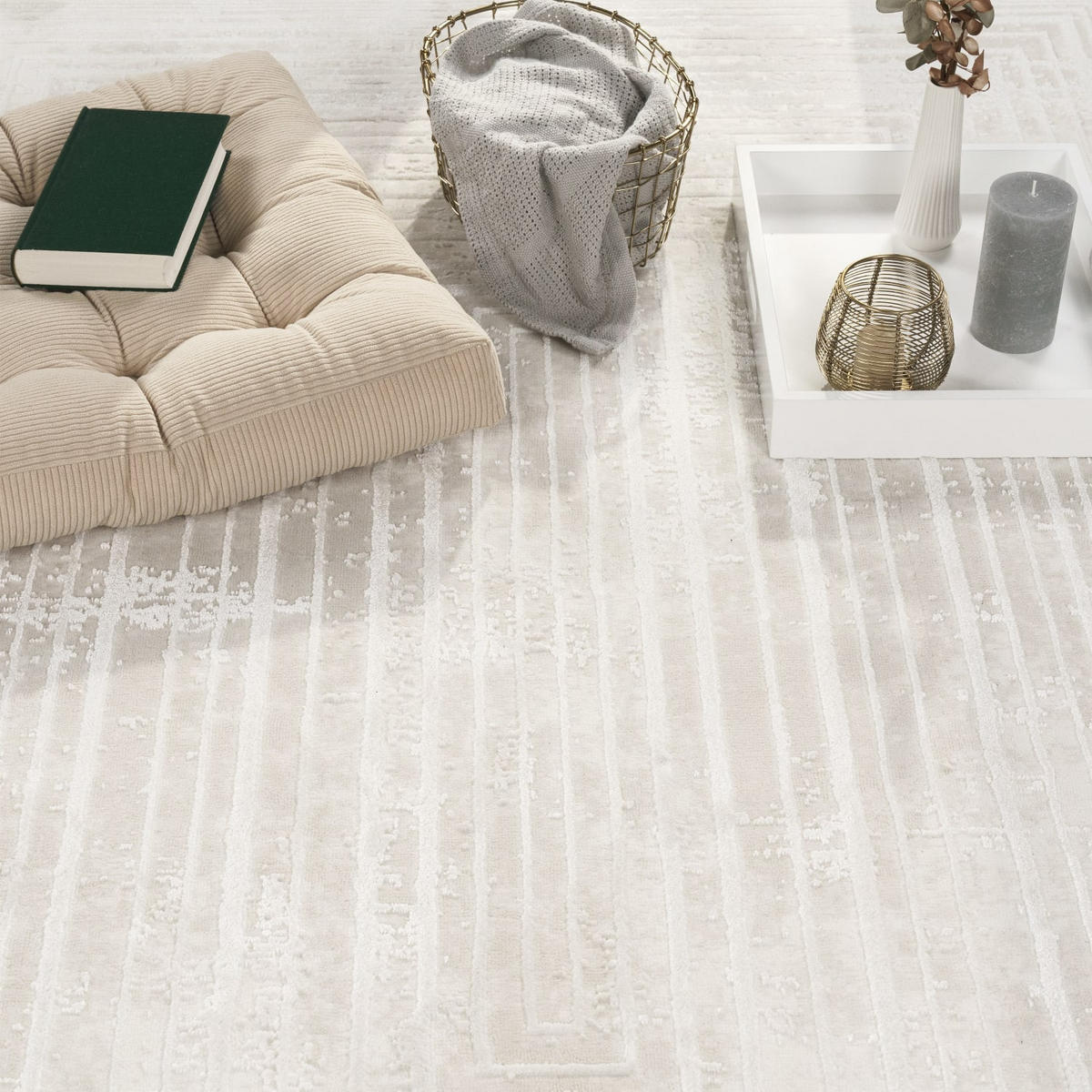 KURZFLORTEPPICH 120/170 cm Mykonos 873 - Creme, Kunststoff (120/170cm) - Paco Home