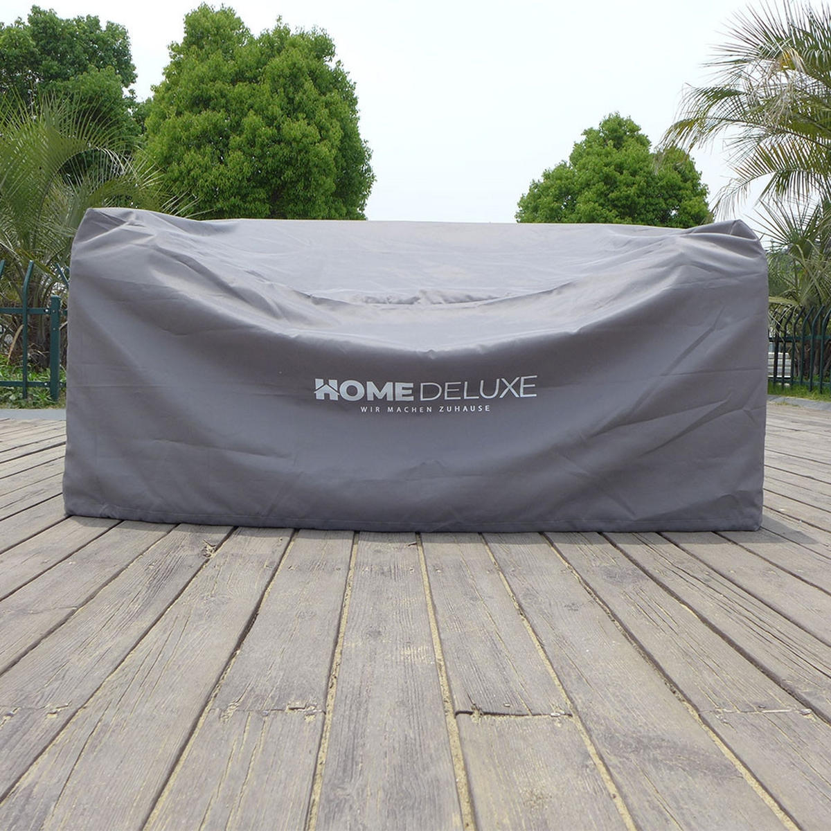 ABDECKUNG CAPE HOLBY - Grau, Textil (167/72/105cm) - Home Deluxe