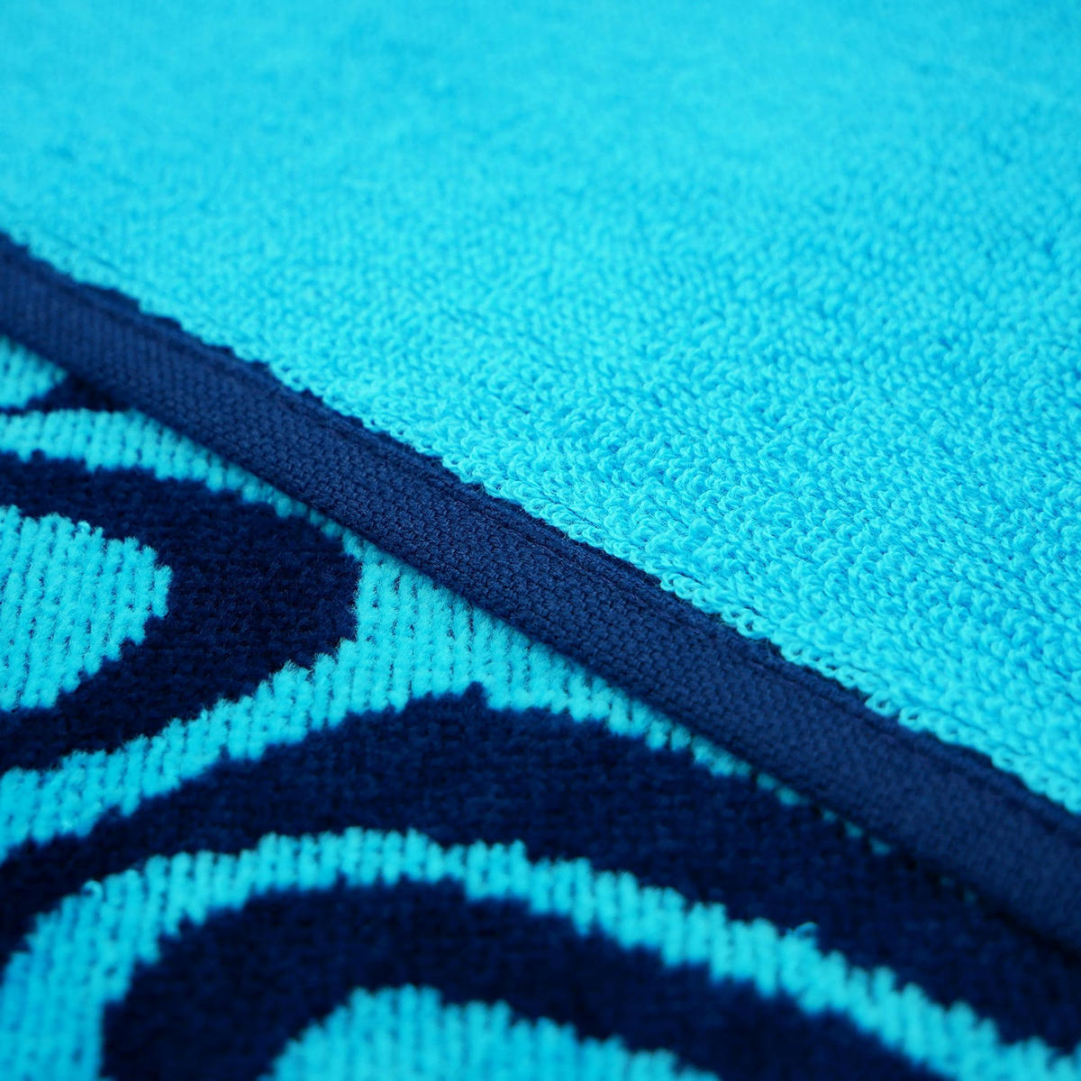 STRANDTUCH Frottee Velours Jacquard Blau 90x170 400g/m² - Nonza - Blau, Textil (170/90cm) - LE COMPTOIR DE LA PLAGE
