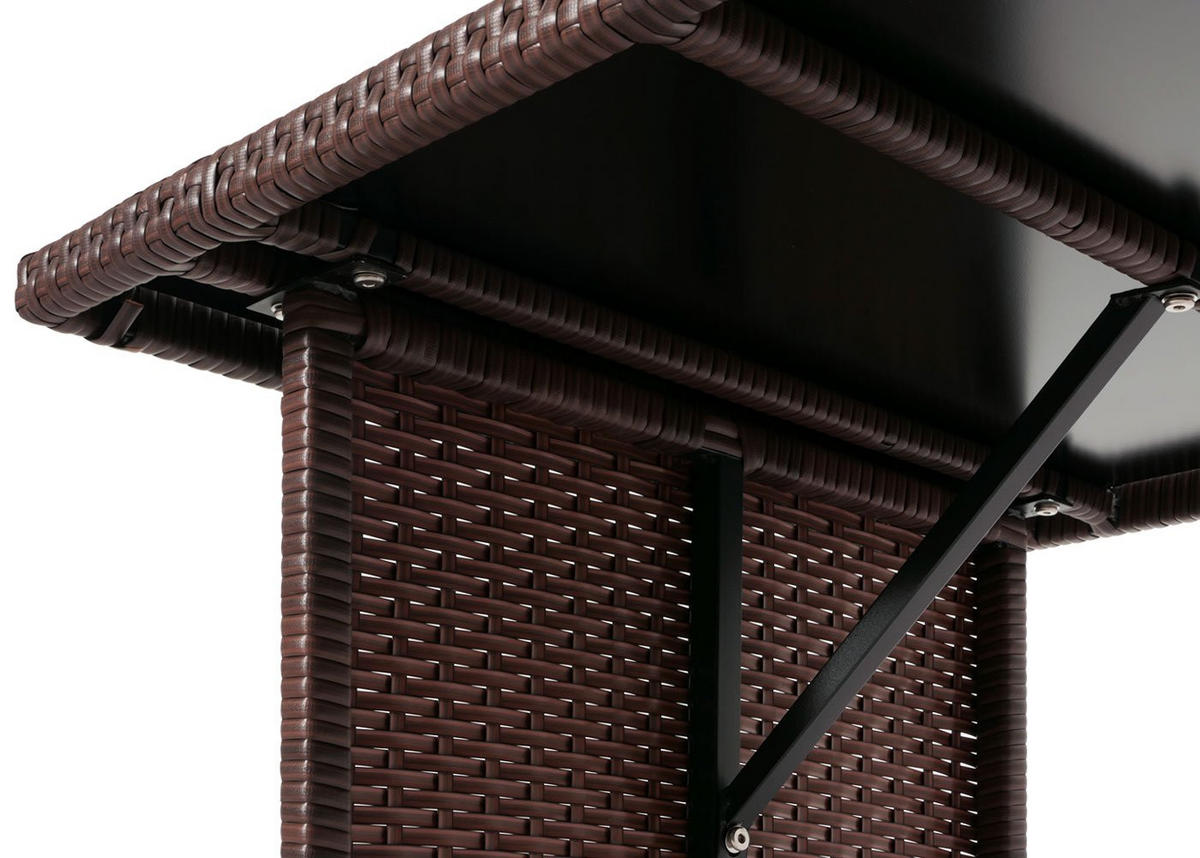 GARTENTISCH aus Poly-Rattan HxBxT 68,5x112x60cm - Braun, Kunststoff (60/112/68.5cm) - PROREGAL