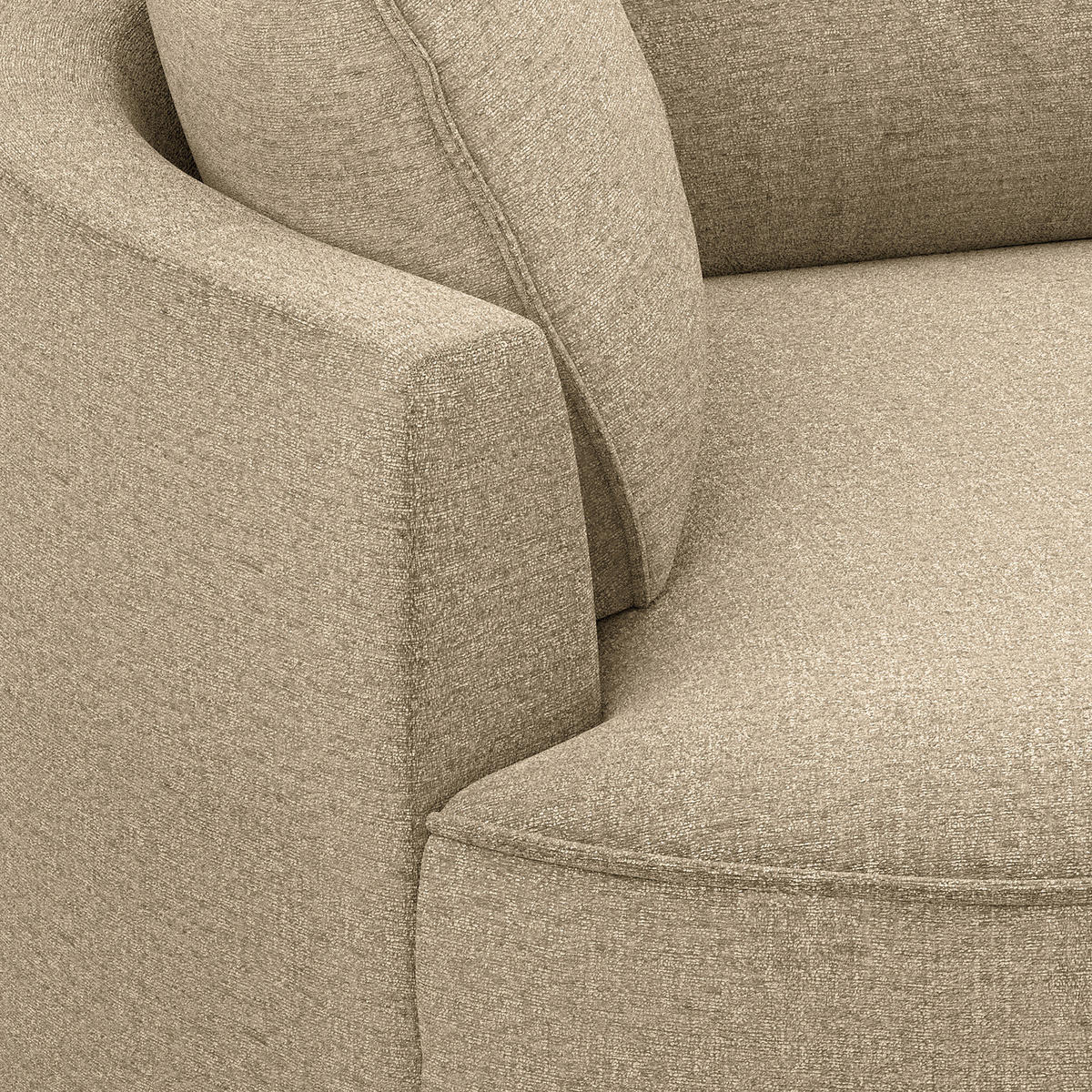 OTTOMANE - modular - Taupe/Schwarz, Kunststoff/Textil (126/82/154cm) - home24