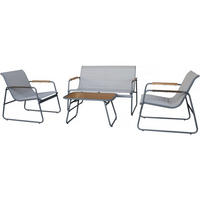LOUNGEGARNITUR Sparta 4-Sitzer Hellgrau - Grau, Metall - Habitat Garten