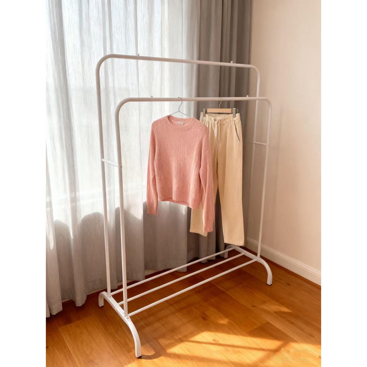 KLEIDERSTÄNDER - Weiß, Kunststoff/Metall (110/146/56cm) - Relaxdays