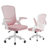 BÜROSTUHL Weiß-Pink ergonomisch mit Aufbewahrung Mesh - Pink, Metall (26.5/51/51cm) - Rattrix