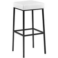 BARHOCKER Lederlook Weiß - Schwarz/Weiß, Textil/Metall (37/83/37cm) - CLP