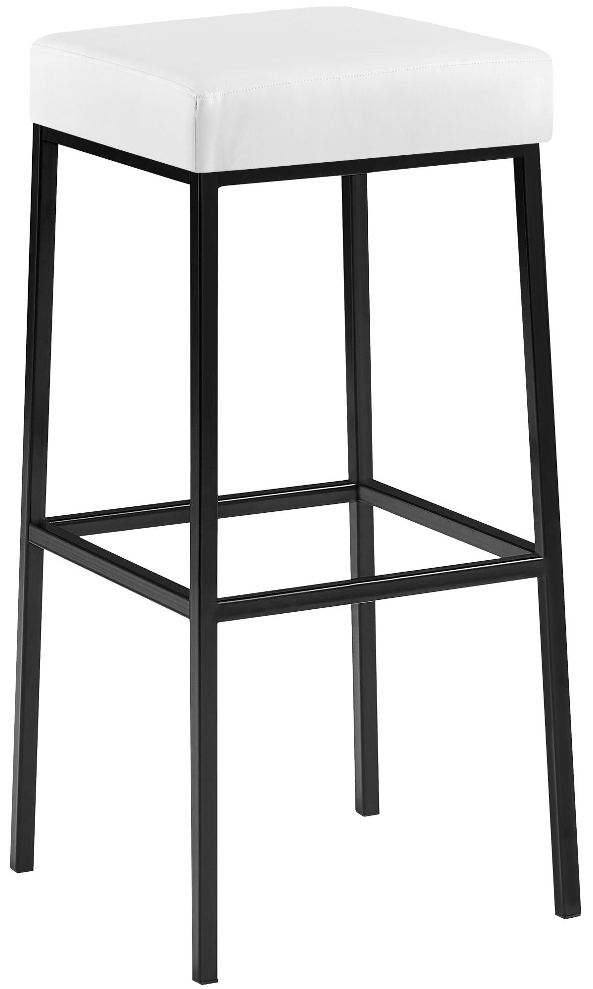 BARHOCKER Lederlook Weiß - Schwarz/Weiß, Textil/Metall (37/83/37cm) - CLP