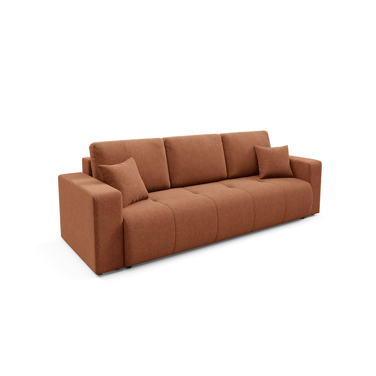 SOFA Giulia 3 Sitzplätze Terrakotta - Orange, Holz (244/82/102cm) - Petits-meubles