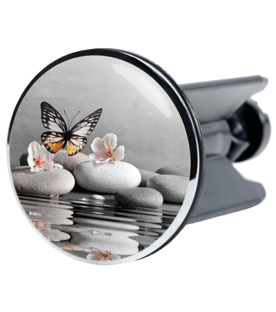 WASCHBECKENSTÖPSEL Vanesa - Grau, Kunststoff/Metall (4/7/7cm) - Sanilo