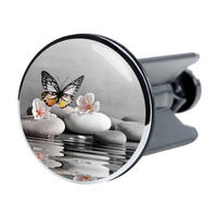 WASCHBECKENSTÖPSEL Vanesa - Grau, Kunststoff/Metall (4/7/7cm) - Sanilo