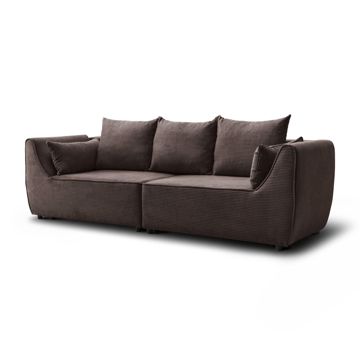 SOFA ASPEN Zweisitzer mit Schlaffunktion, Anafi 18 - Braun, Textil (267/94/95cm) - Lookway