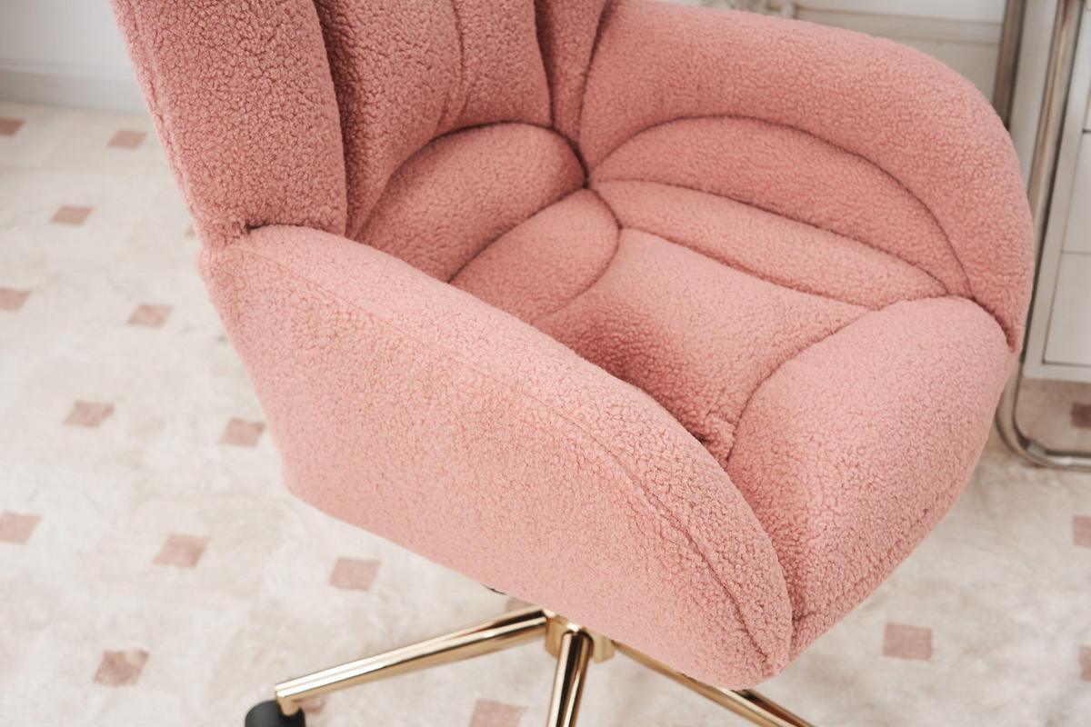 DREHSTUHL höhenverstellbar 64 x 62 x 92,5 cm Teddy Pink - Pink, Kunststoff (62/92.5/64cm) - Meubliv