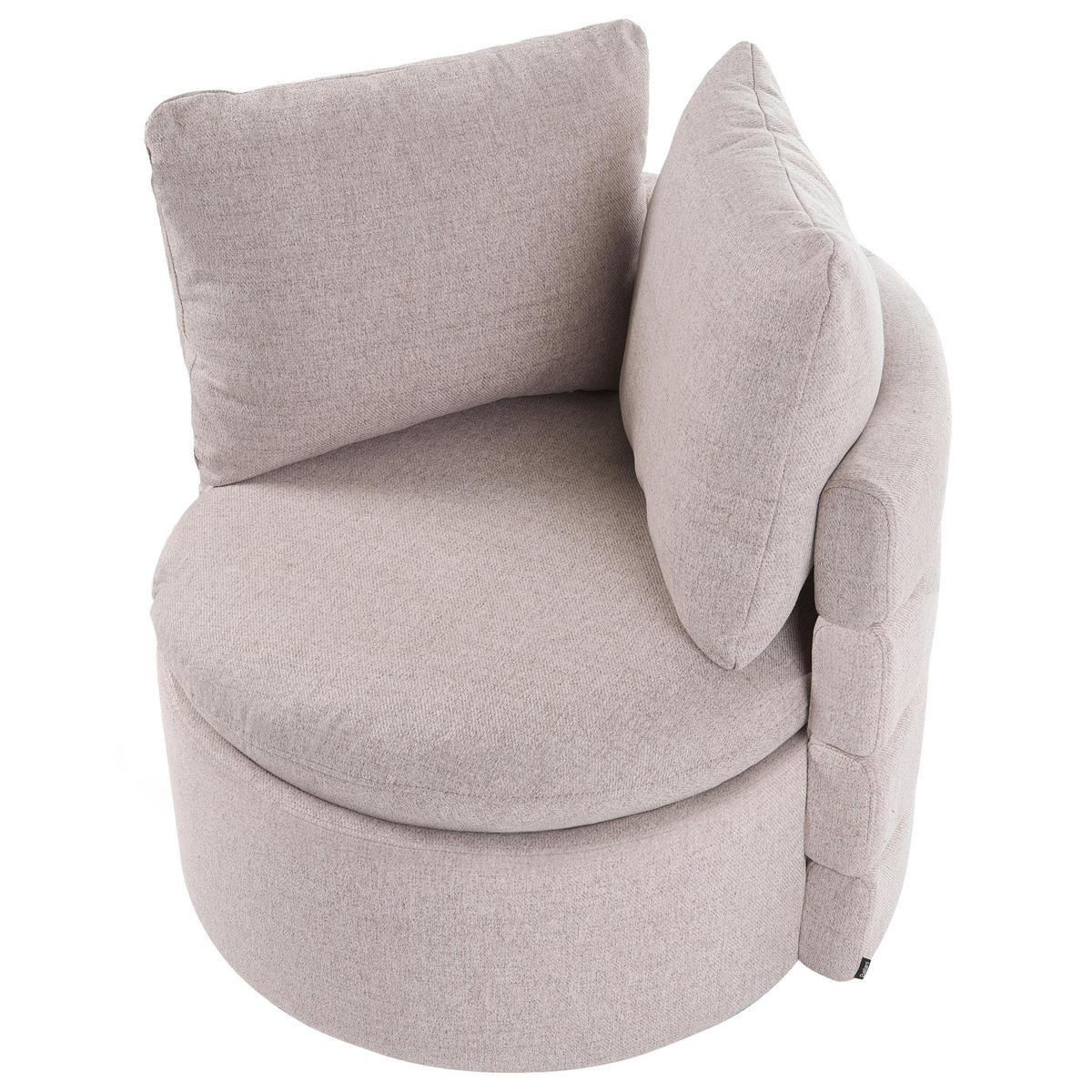 DREHSESSEL mit Stauraum Stoff Beige Randers - Beige, Textil (79/62/72cm) - Beliani
