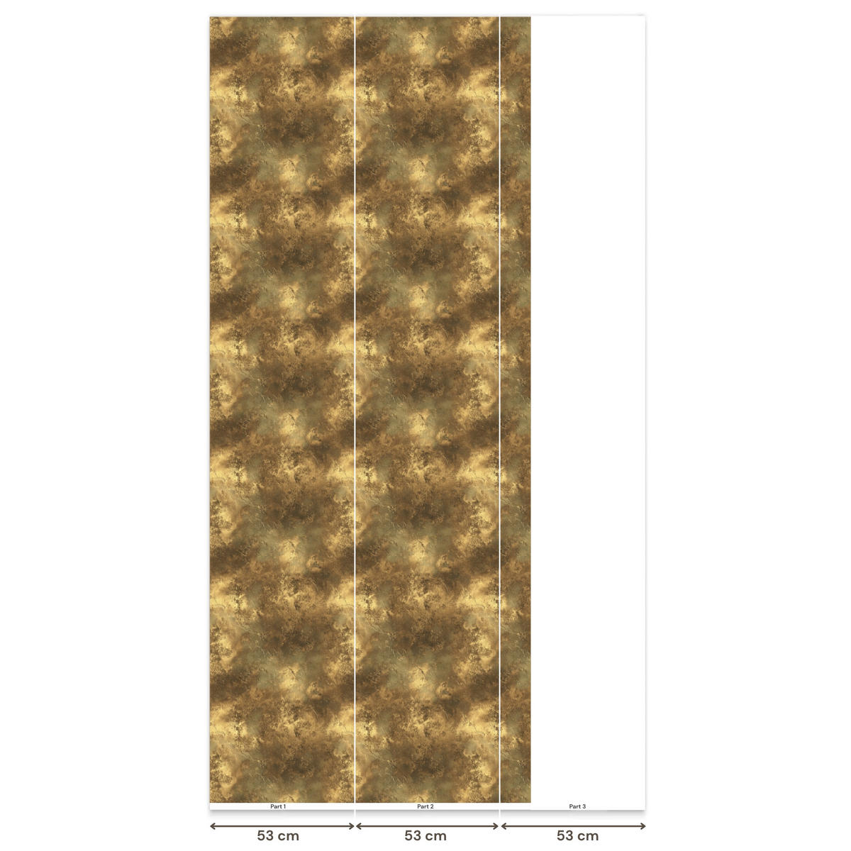 TAPETE - Antik - Metallic-Look - Gold - 120x300 cm - Messingfarben, Papier (120/300cm) - OnlyWow
