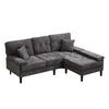 ECKSOFA Chenille mit modularer Fußbank 195/149/86 cm Grau - Grau, Textil (149/195cm) - Redom