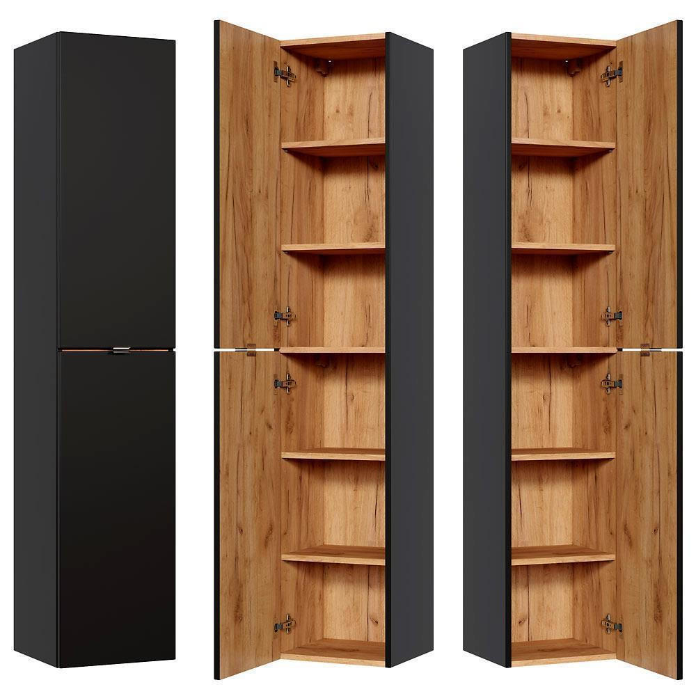 HOCHSCHRANK Toskana-56 - Anthrazit, Holzwerkstoff (35/170/33cm) - Lomado