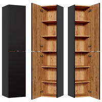 HOCHSCHRANK Toskana-56 - Anthrazit, Holzwerkstoff (35/170/33cm) - Lomado