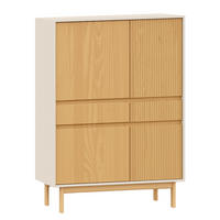 MASSIVES HIGHBOARD - Pinie / Kaschmir - Kieferfarben, Holz (102/136/42cm) - home24