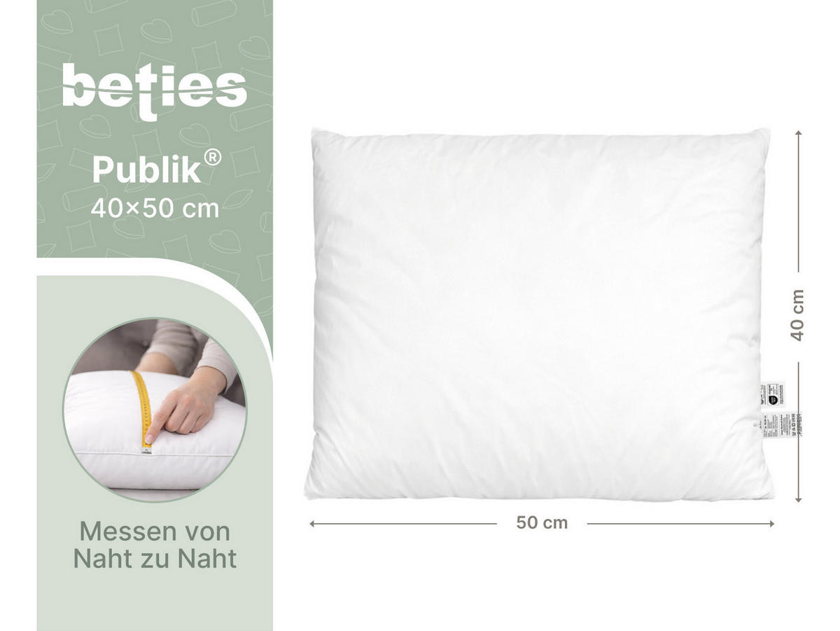 FEDERKISSEN Publik 40/50 cm - Creme, Textil (40/50cm) - beties Heimtextil