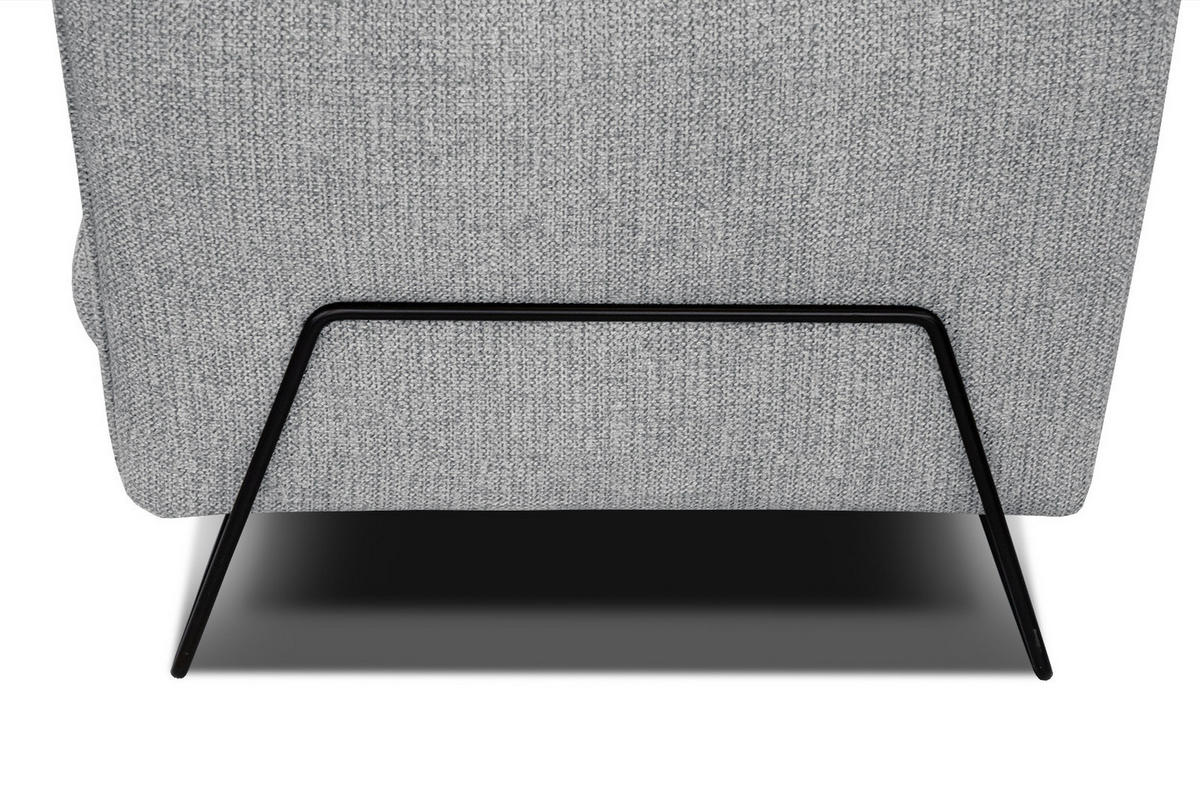 ECKSOFA HOSTEN 4-Sitzer, grau - Schwarz/Grau, Holzwerkstoff/Textil (158/269cm) - Courtois Laville