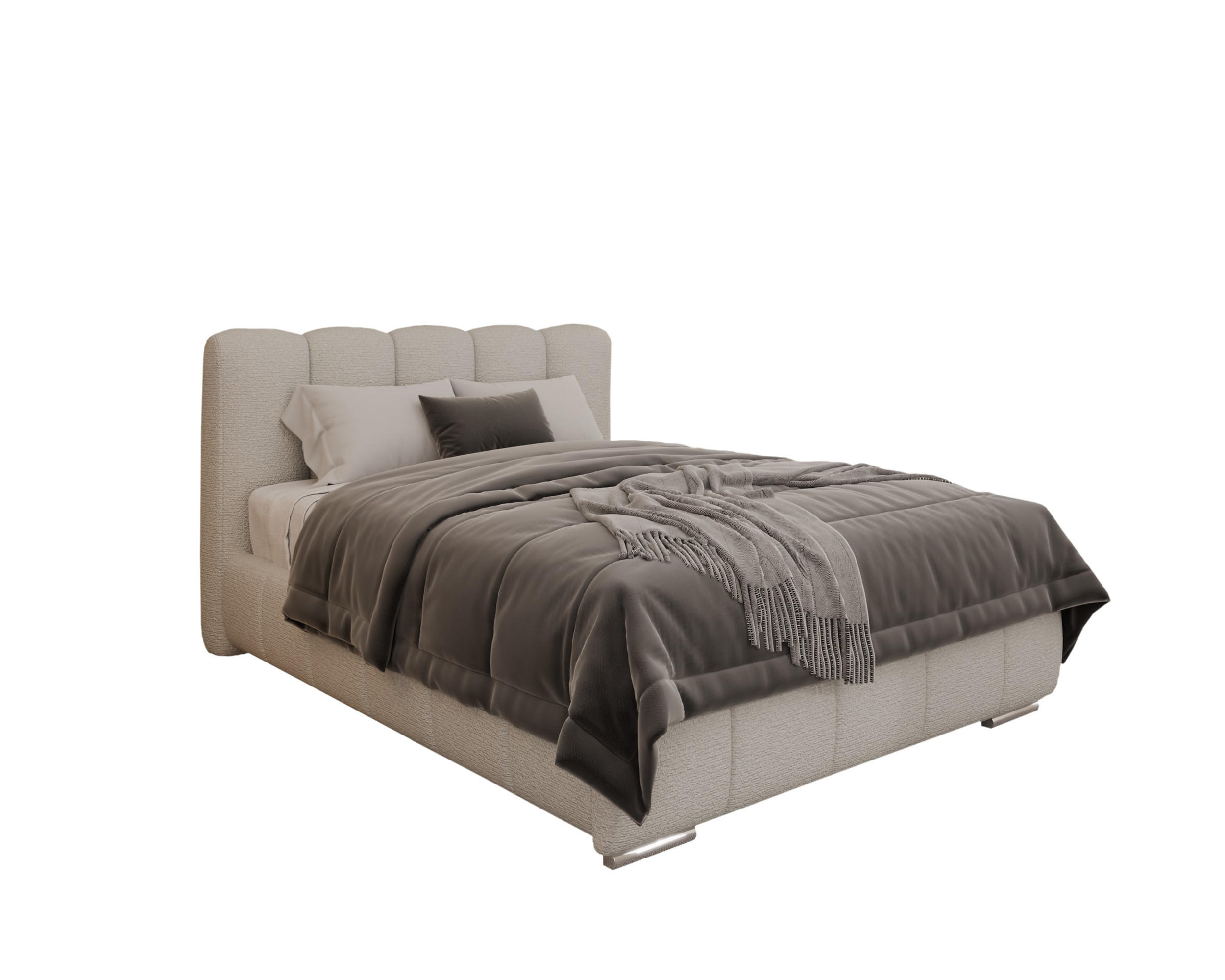 POLSTERBETT Zaira 140x200cm – Elegantes Polsterbett für modernen Wohnstil , ohne matratze, cappuccino - Cappuccino, Holz (100/200cm) - Homesy