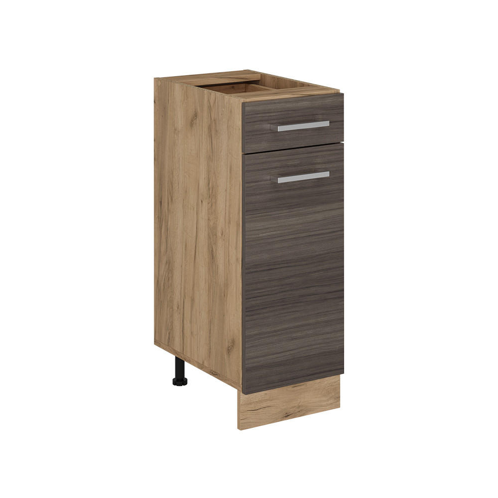 KÜCHENUNTERSCHRANK R-Line Edelgrau 30 cm ohne Arbeitsplatte - Honigeiche/Eiche Wotan, Holzwerkstoff (30/81.6/46cm) - Vicco