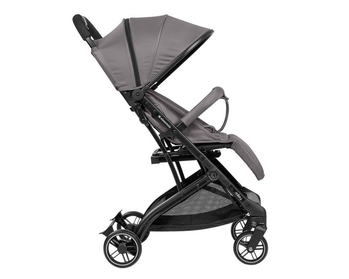 KINDERWAGEN Miley mit Fußsack grau dunkelgrau Fußstütze verstellbar, klappbar, Korb - Grau, Metall (64/52/100cm) - Kikka boo
