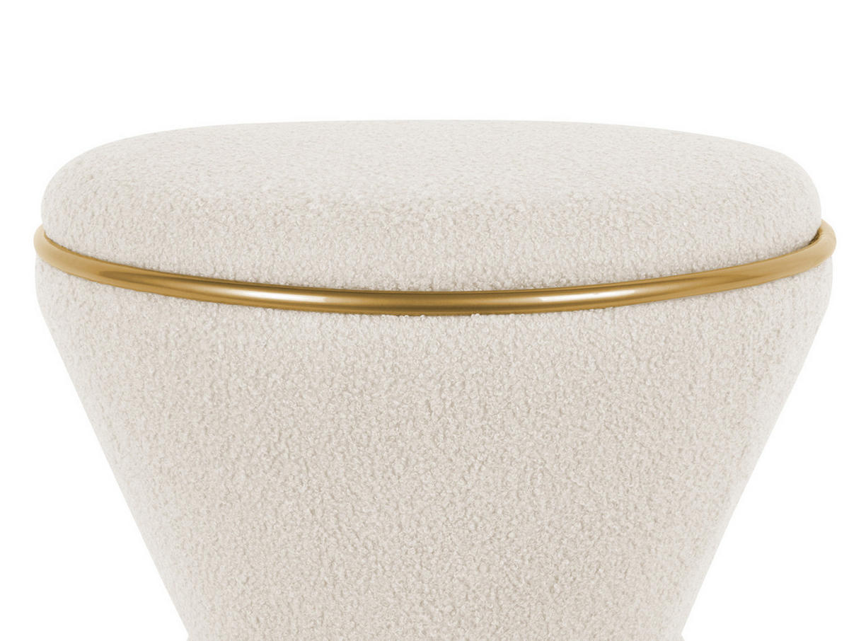 HOCKER Gustar 38.5/38.5/43 cm - Weiß, Textil (38.5/43/38.5cm) - Leitmotiv
