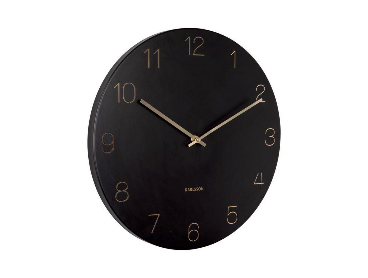 WANDUHR Schwarz 40x40cm - Schwarz, Metall (40/40/4cm) - ONZENO