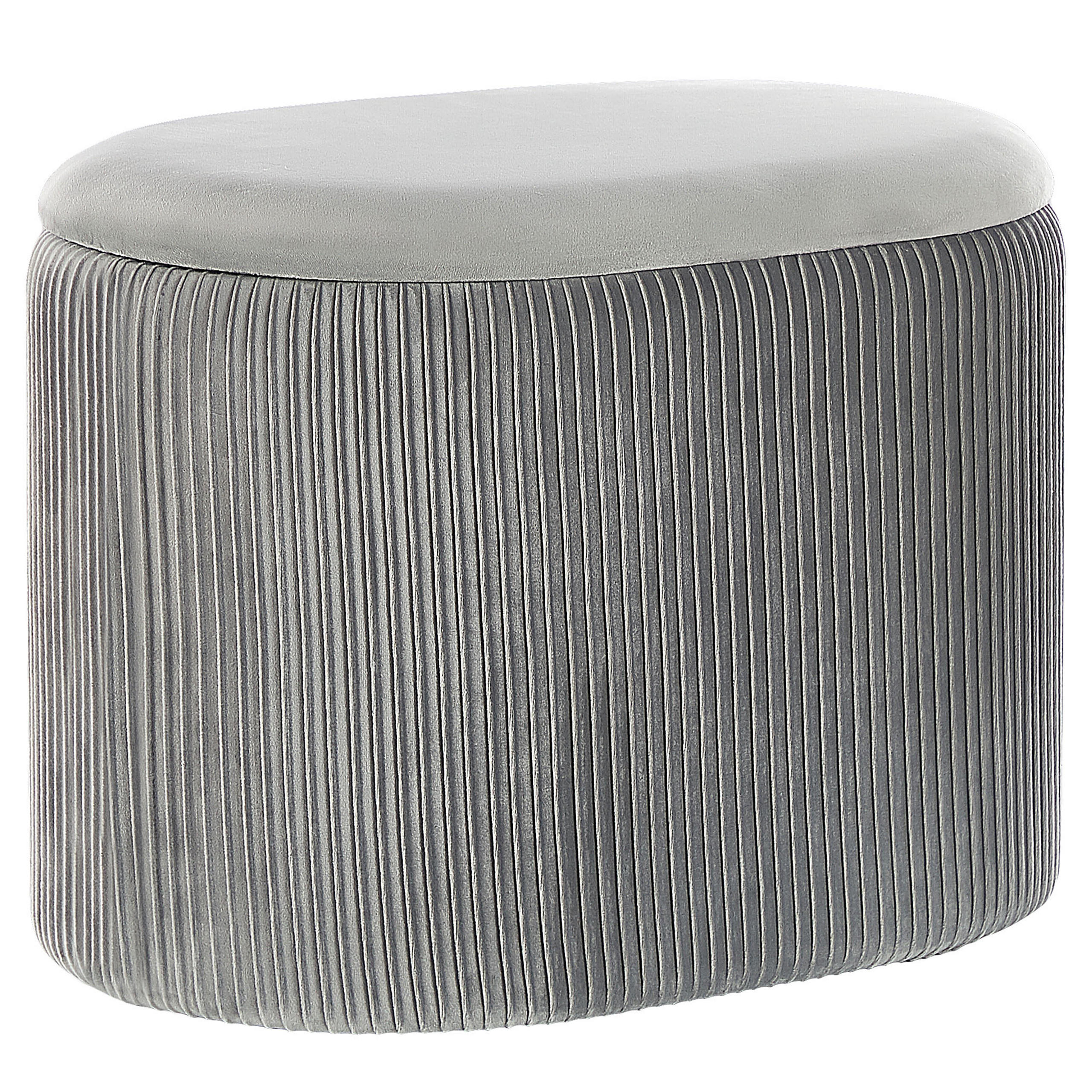 POUF Richland 35/55/41 cm - Grau, Textil (55/41/35cm) - Beliani