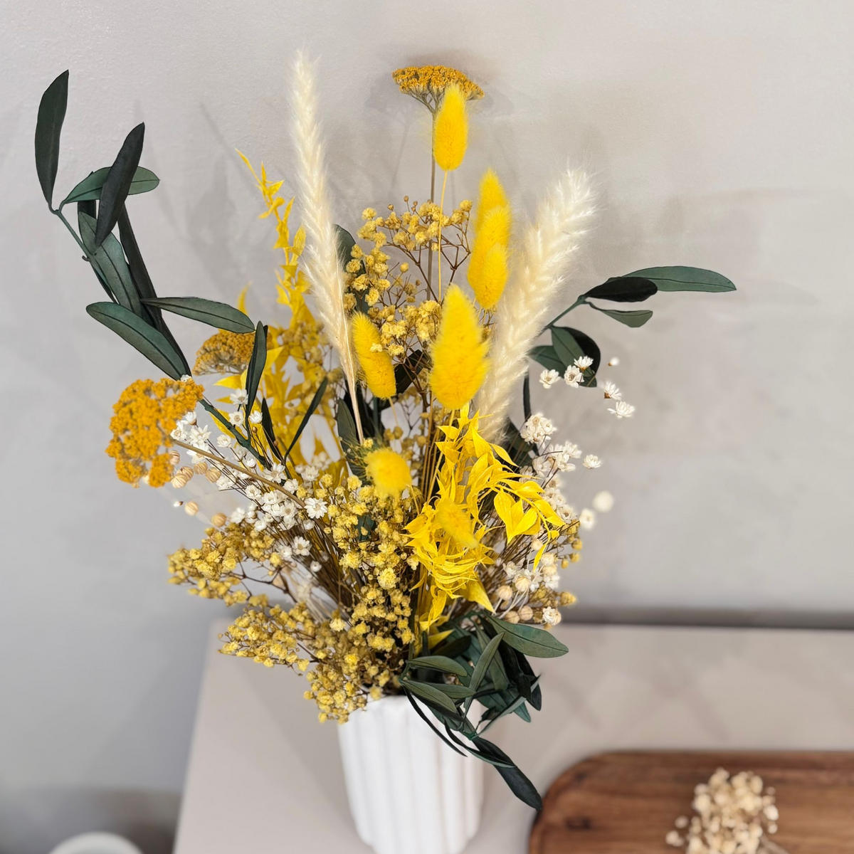 TROCKENBLUMEN Strauß Sunrise - Gelb, Naturmaterialien (40cm) - Lykke & You