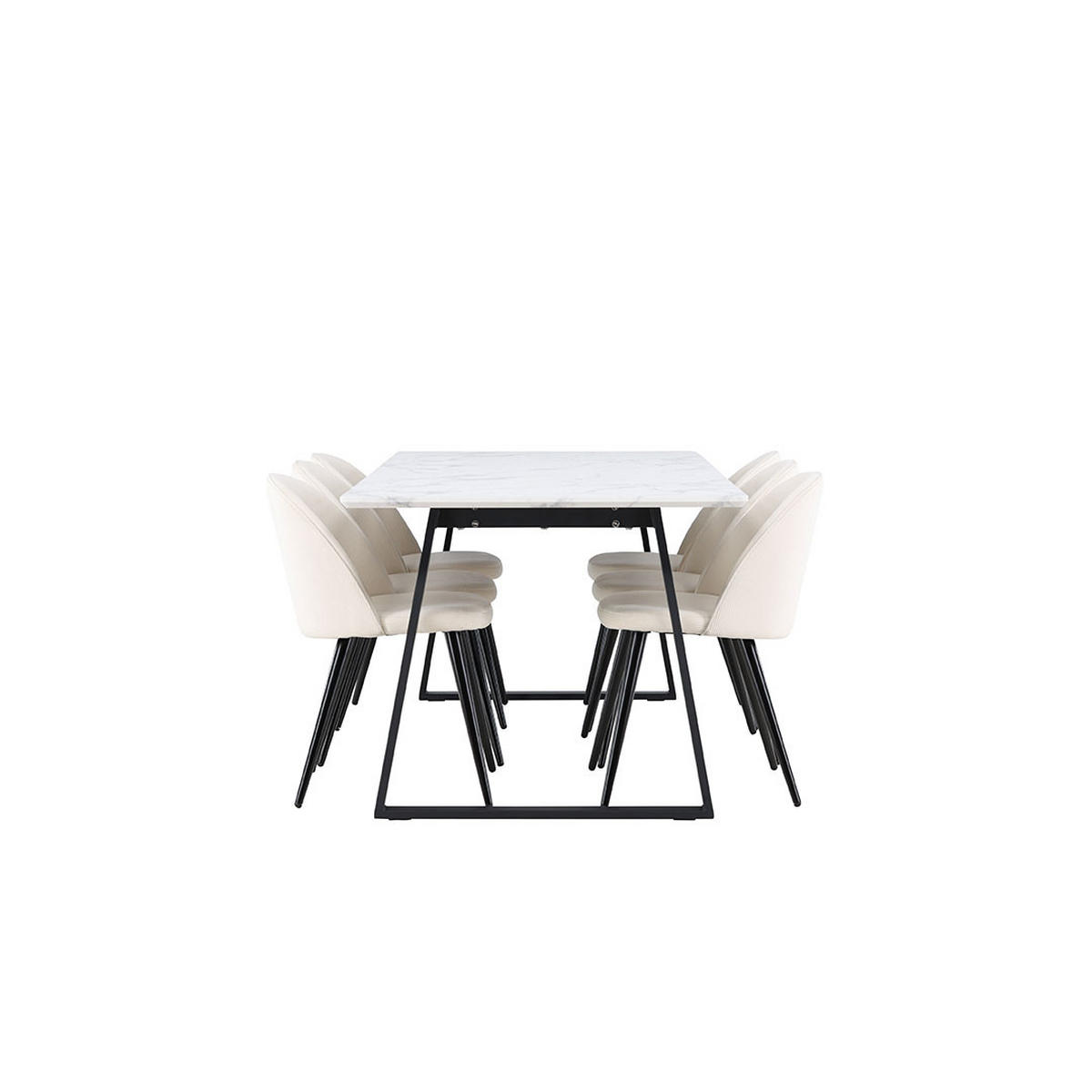 TISCHGRUPPE Weiß - Weiß, Holz (200/75/90cm) - ebuy24