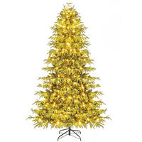 WEIHNACHTSBAUM mit 370 warmweißen LEDs 210cm Grün - Grün, Metall (210cm) - COSTWAY
