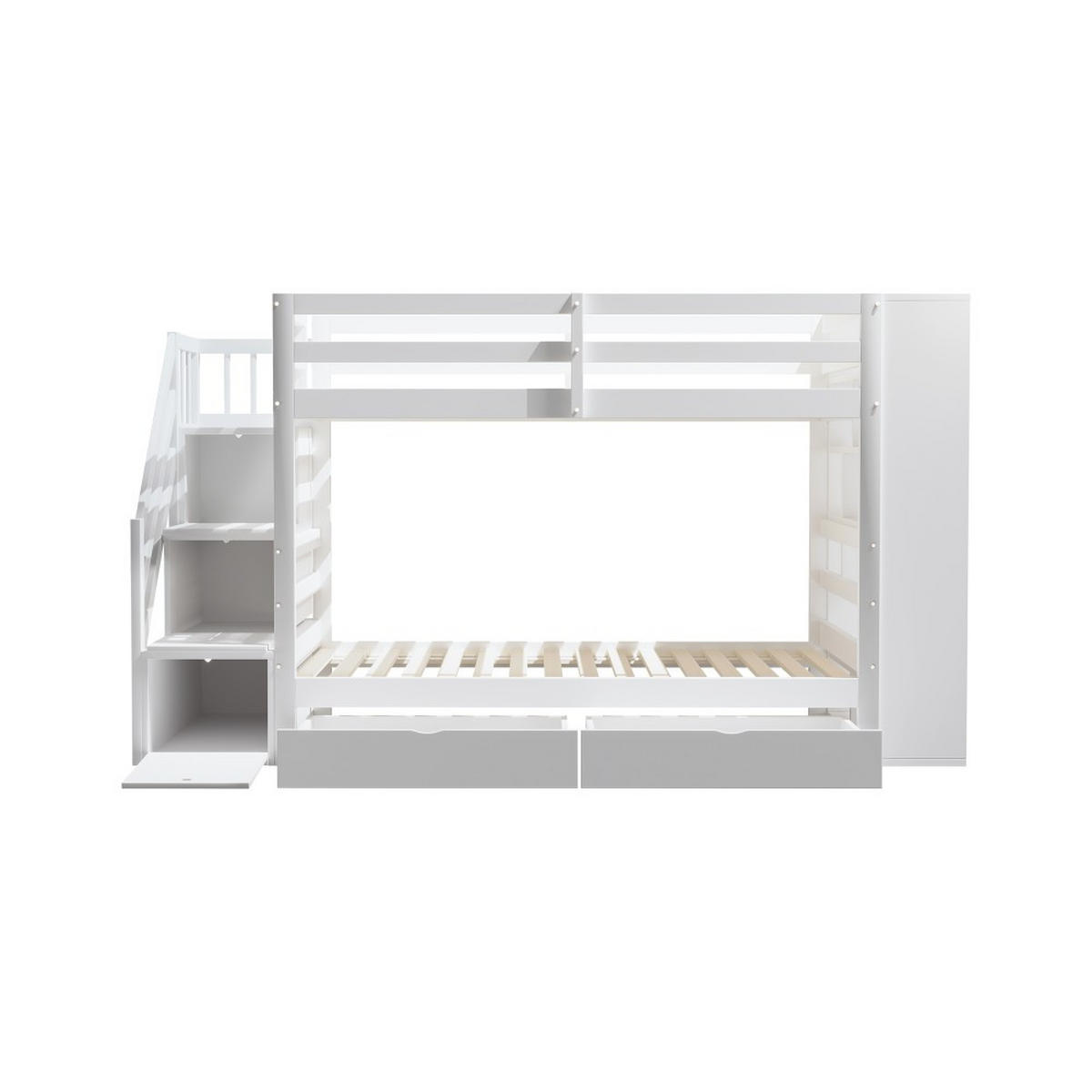 ETAGENBETT 90 x 200cm mit Lattenrost in Weiß - Weiß, Holz (90/200cm) - KOMHTOM