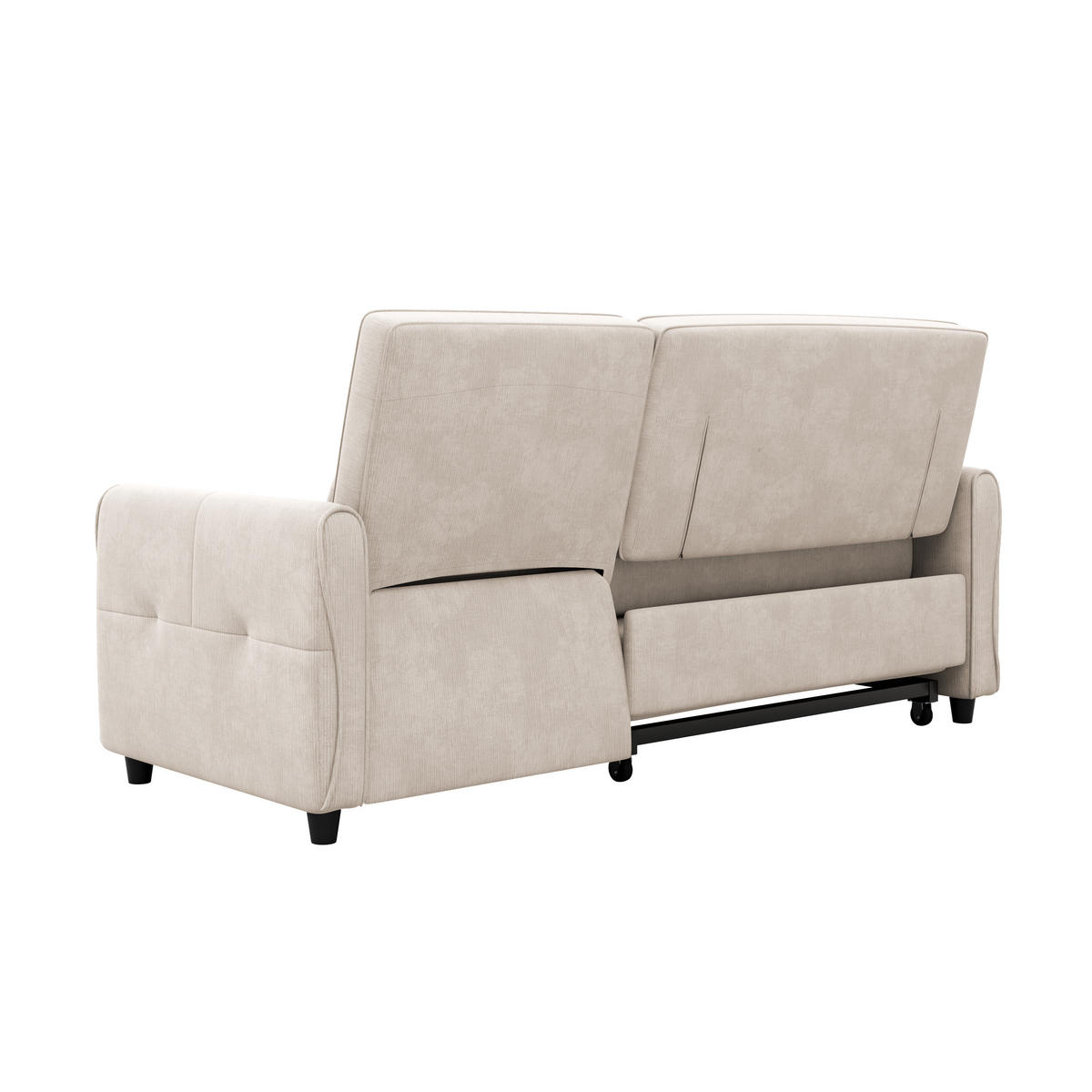 SCHLAFSOFA 3-Sitzer 3-in-1 ausziehbar Chenille, DE-42933, Beige - Beige, Metall (176/83/148cm) - ComfortXL
