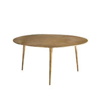 GROSSER Couchtisch aus Aluminium mit vergoldeter Messingoberfläche 82/80/40 cm - Goldfarben, Metall (80/82/40cm) - Signature