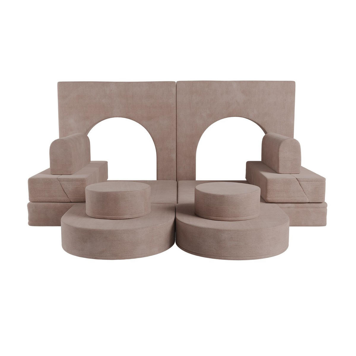 KINDERSOFA Kayo cord rosa - Rosa, Textil (150/50/75cm) - Juskys