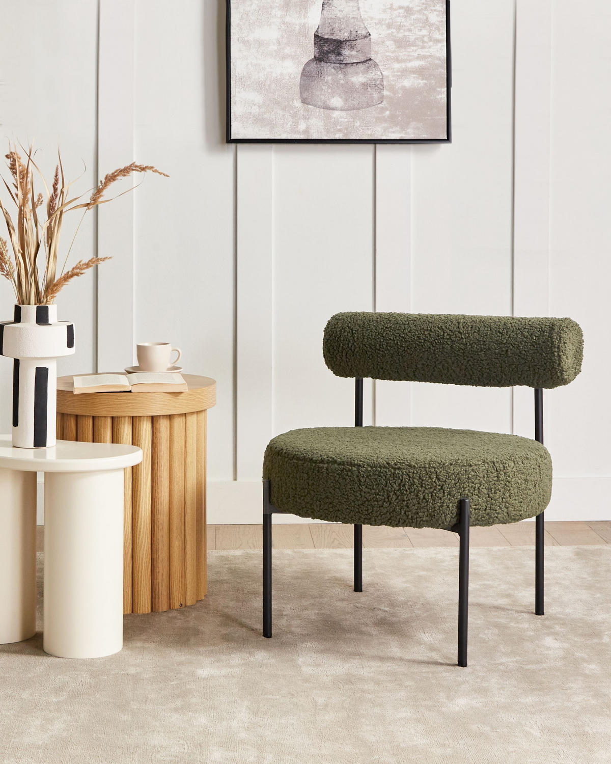 SESSEL Grün Alpha - Schwarz/Grün, Textil (60/66/60cm) - Beliani