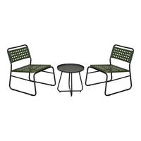 BISTRO-SET 3 TLG. Brienza - Grün, Metall - casa.pro