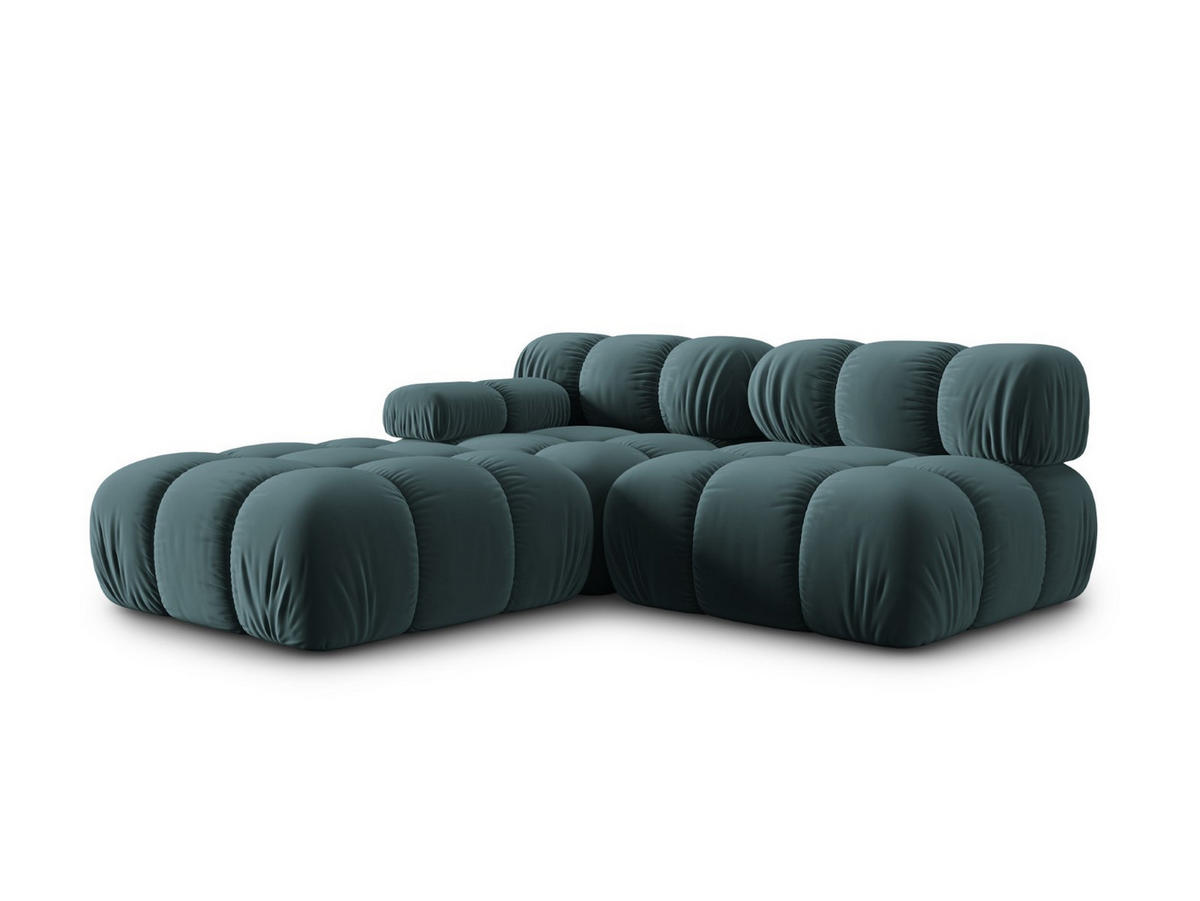 MODULARES-SOFA rechts Bellis aus Samt petrol 4 Sitzplätze - Petrol, Textil (94/63/282cm) - Micadoni