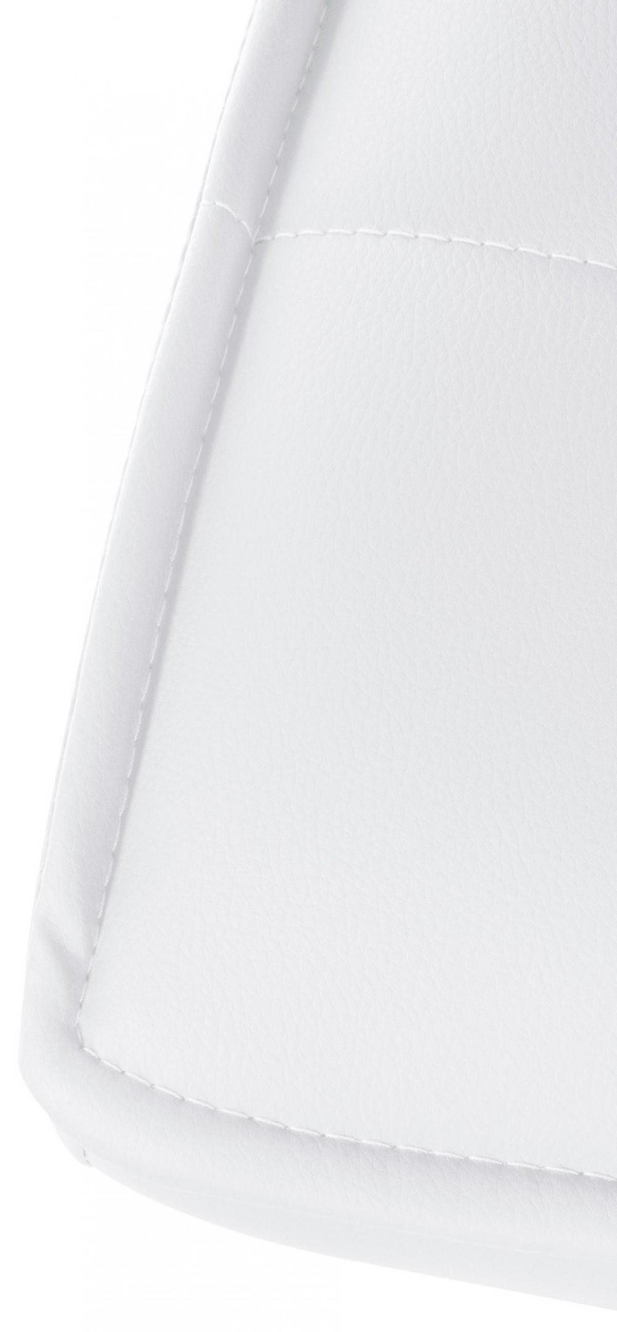 BARHOCKER Lederlook weiß - Chromfarben/Walnussfarben, Textil/Metall (45/112/54cm) - CLP