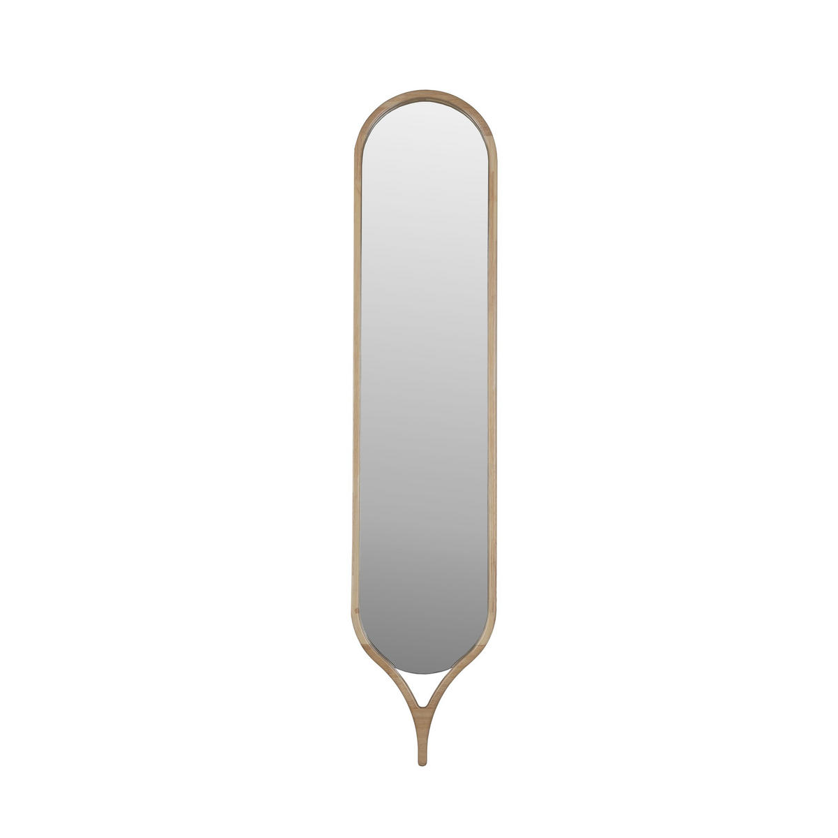 STANDSPIEGEL Thun Spiegel/ Oval 120x26 cm - Beige, Holz (26/120/3cm) - Housecraft Living