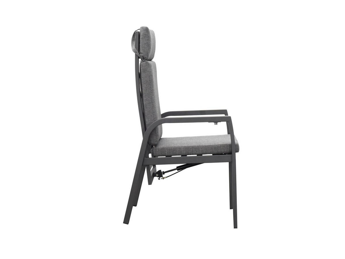 GARTENSESSEL Denver 2er-SET Anthrazit Aluminium verstellbare Rückenlehne - Grau, Kunststoff (63/109/58cm) - Green Spirit