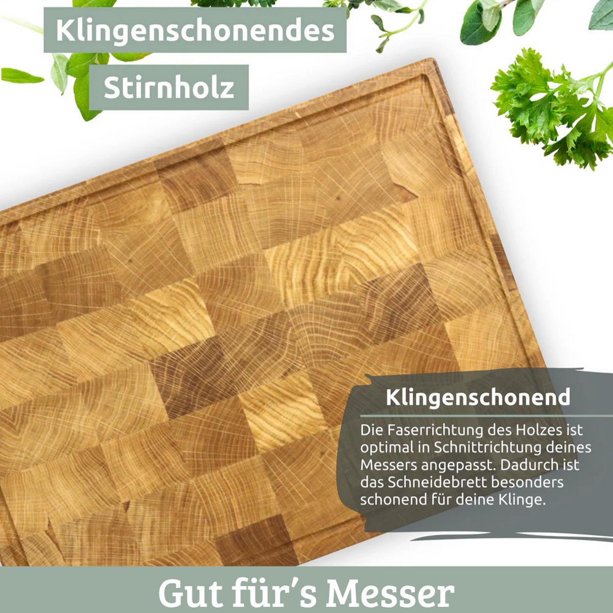 SCHNEIDEBRETT Holz groß MILA klingenschonend 40x30x4 cm - Braun, Holz (40/30cm) - DELUKE
