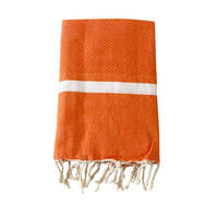 HAMAMTUCH Melissa Orange 200x200 190g/m² - Orange, Textil (200/200cm) - LE COMPTOIR DE LA PLAGE