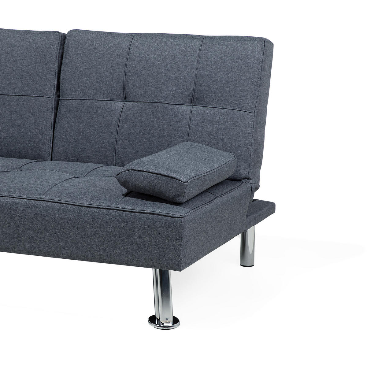 3-SITZER-SCHLAFSOFA Polyester Grau Roxen - Dunkelgrau, Textil (168/77/81cm) - Beliani
