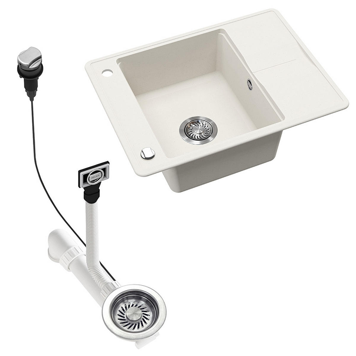 SPÜLBECKEN Osaka Weiß 67 x 50 cm - Weiß, Keramik (67/20/50cm) - Bergstroem