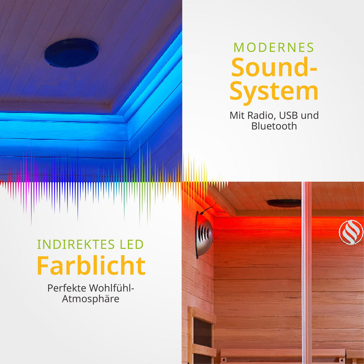 INFRAROTKABINE Helsinki 150 schwarz mit Dual Technologie & LED - Schwarz, Holz (150/190/150cm) - Artsauna