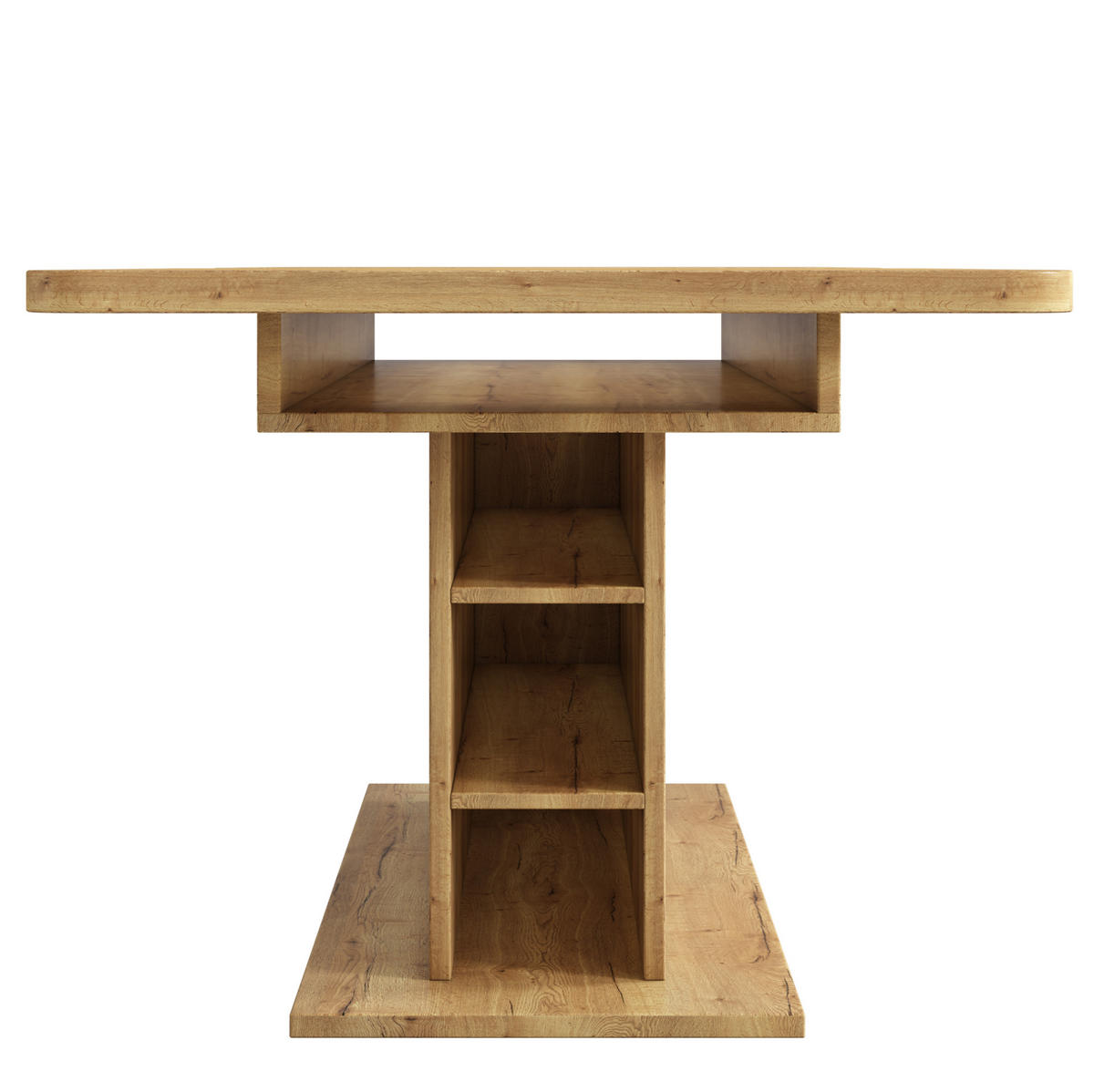 ESSTISCH aus Spanplatte und Metall 110/130x70x75 cm Natur ausziehbar mit Stauraum und platzsparendem Design - Naturfarben, Holzwerkstoff (130/70/75cm) - Modfu