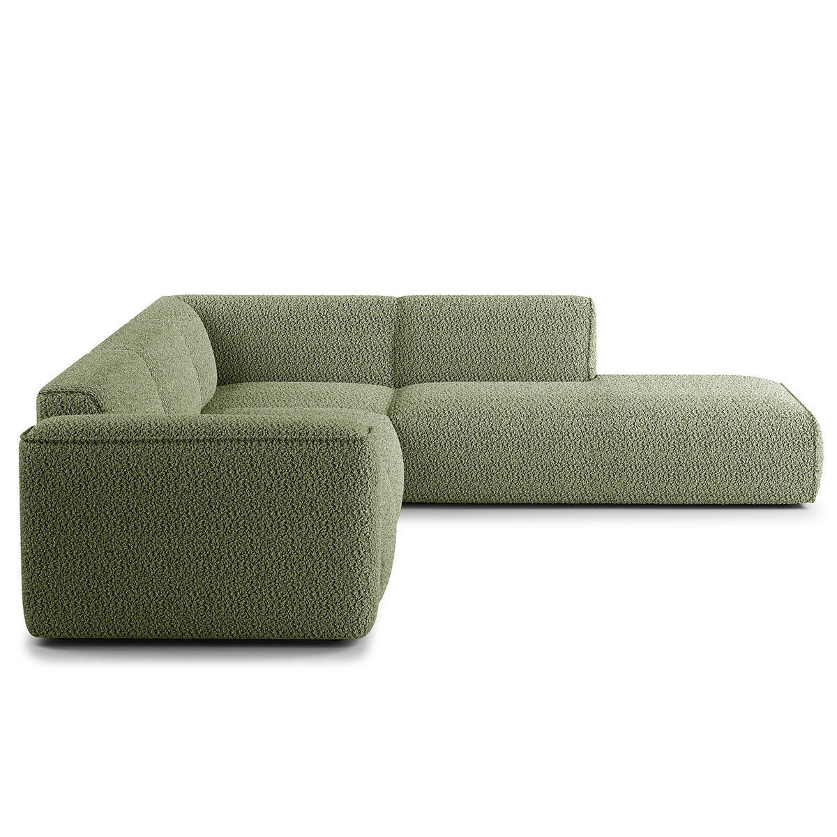 3-SITZER ECKSOFA mit Recamiere - Schwarz/Grün, Kunststoff/Textil (295/231cm) - home24