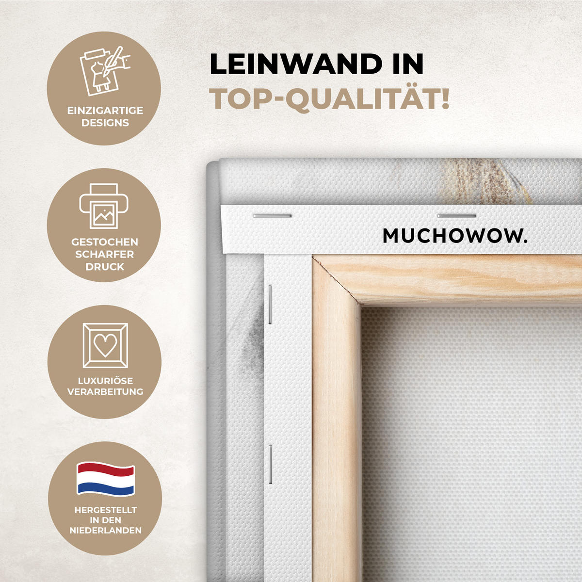 LEINWANDBILD Luxus - Abstrakt - Gold - Weiß Gemälde 60x40 cm - Goldfarben, Textil (60/40cm) - MuchoWow